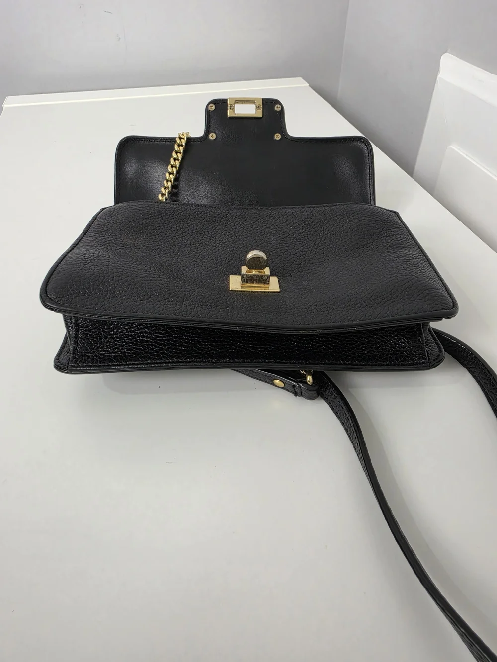 Milly Black Astor Crossbody Bag Leather